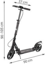 Kruzzel Hyperion City Scooter - Step voor volwassenen - Opvouwbaar - Vering - Schijf rem - 100kg - Autoped - Grote wielen - Zwart