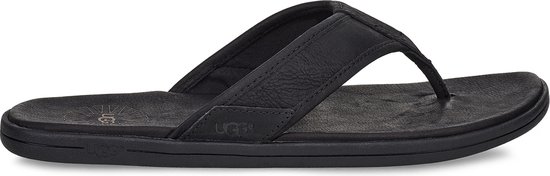 UGG M Seaside Flip Leather Heren Sandalen - Zwart - Maat 43 | bol.com