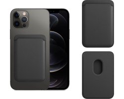 Wallet Zwart - Kaarthouder - Pasjeshouder - geschikt voor Apple iPhone 12/13 / Pro/ Mini en Apple magnetische ring & oplaadfunctie - 2 pasjes