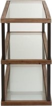 Honeycomb - sidetable - glas blad - houten rand - metalen frame