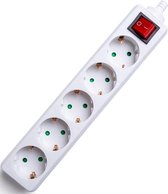 Verlengsnoer met Schakelaar zonder Snoer/Kabel - Aigi Travis - 3680W - 5 Stopcontacten - Wit | Nederland - BES LED