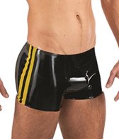 Mister B Rubber Trunks zwart met gele bies medium