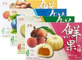 Mix van 4 Smaken Mochi | Strawberry Mango Hami Melon Lychee | Japans Taiwanese Aziatische Snoep Snack Daifuku Dango Rijstcake Snoep