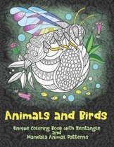 Animals and Birds - Unique Coloring Book with Zentangle and Mandala Animal Patterns
