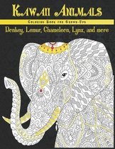 Kawaii Animals - Coloring Book for Grown-Ups - Donkey, Lemur, Chameleon, Lynx, and more