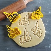 Koekjesvorm | 3-delige set | Eenhoorn - Unicorn | Verjaardag - Cijfer - Nummer | Cookie cutter | Uitsteekvorm | Bakvorm | 8cm