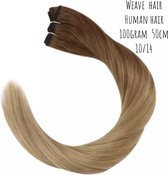 Weave extensions human hair weft 100gram 50cm Balayage Blond bruin TOP KWALITEIT