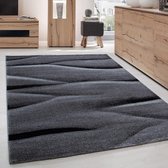 Modern design tapijt Geometrisch Golvend Desing Zwart Grijs