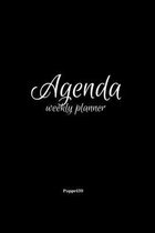 Agenda - Weekly Planner 2021 Black Cover 136 pages 6x9-inches