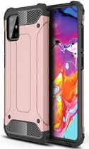 MM&A Anti Shock Back Cover Case Hoesje voor Samsung Galaxy A41 – Polycarbonaat – TPU – Harde Plastic - Schokabsorberend - Schokbestendig – Armor – Rose Goud