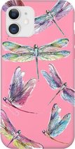 Hoesjes Atelier Dragonfly Roze Hoesje  voor IPhone 12&12Pro