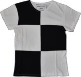 Zwart-Wit Geblokt T-shirt Maat L