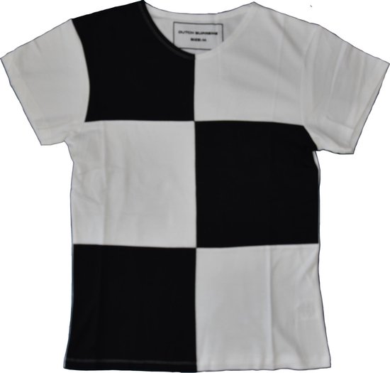 Zwart-Wit Geblokt T-shirt Maat L | bol.com