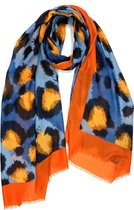 Dames Leopard Sjaal in oranje kleur