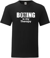 T-shirt  - Sport T-shirt - Gym T-shirt - Boxing - Work Out - Lifestyle T-shirt  Casual T-shirt - Zwart -  Boxing Is My Therapy -  XL