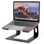 LifeGoods Laptop Standaard - Lichtgewicht - Universeel 10 tot 16 inch - Draagbaar - Aluminium - Zwart