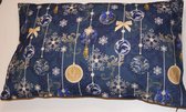 By Eef- sierkussenhoes- 40x65- handgemaakt, velvet, katoen, goud, blauw, kerstballen, luxe