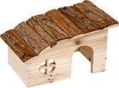 Duvo+ Knaagdieren houten lodge schuin dak 20x13x12cm