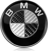 BMW Logo Embleem Stuurwiel 45mm Zwart-Wit Carbon