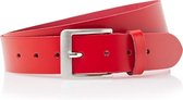 Timbelt Jeans Riem - Femme - 40601 - bande de ceinture 4 cm - Cuir véritable - rouge - taille de ceinture 115