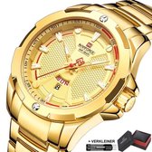 Naviforce® Horloges voor Mannen Herenhorloge Jongens Heren Watch Horloge – Valentijn Cadeautje voor Hem – Horlogebox Geschenkdoos  – Goud