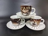 YILTEX - Tasses à café - Tasses à café - lot de 6 pièces - Porcelaine - 180ml