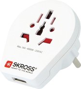 Skross SKR1500260 Reisadapter Wereld-naar-europa Usb Geaard