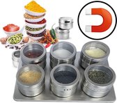 Decopatent® Support à épices avec 6 pots à Pots d'herbes aromatiques magnétiques - Pot à épices avec aimant - Porte - bagages de Cuisine aux épices pour les épices - Rack à épices