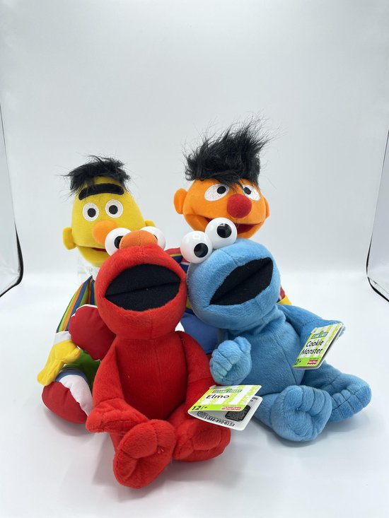 Sesamstraat Knuffel SUPERSET Elmo | Cookie Monster | Bert en Ernie 30 cm |  Origineel |... | bol.com