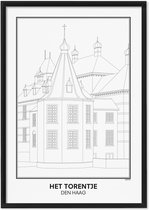 SKAVIK Het Torentje - Den Haag Poster met houten lijst (zwart) 30 x 40 cm