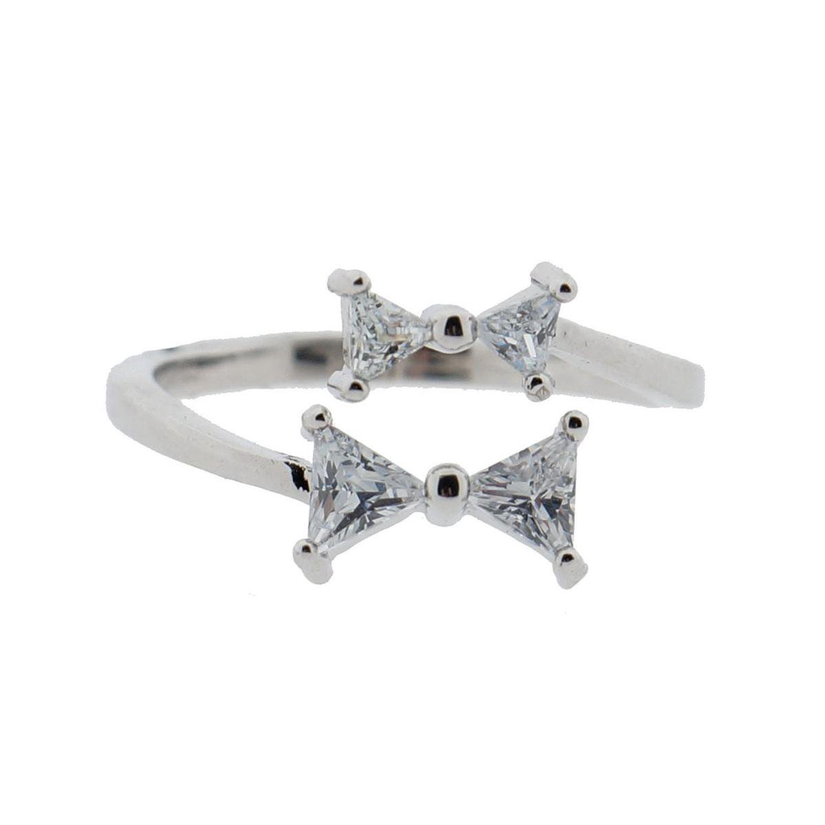 Melady Ring Dames Zilverkleurig Metaal Strikjes Rond Sieraad Juweel
