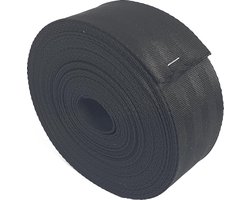 Boomband / Gordelband – 25 meter – 50 mm – Zwart - Autogordel