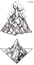 Temporary tattoo | tijdelijke tattoo | fake tattoo | gebergte - mountain range | 6 x 10.5 cm