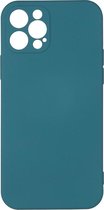 Shop4 - iPhone 12 Pro Max Hoesje - Back Case Mat Cyaan Blauw