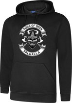 Hooded Sweater - met capuchon - Casual Hoodie - Lifestyle Hoody - Workout Sweater - Chill Sweater - Vikings - Valhalla - Sons of Odin - Zwart - Maat XXL