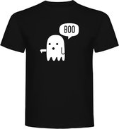 T-Shirt - Casual T-Shirt - Fun T-Shirt - Fun Tekst - Spook - Ghost - Duim Omlaag - Thumbs Down -  - Boo! - Zwart - Maat M