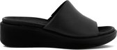 Ecco Flowt Wedge LX W slippers zwart Leer - Dames - Maat 39