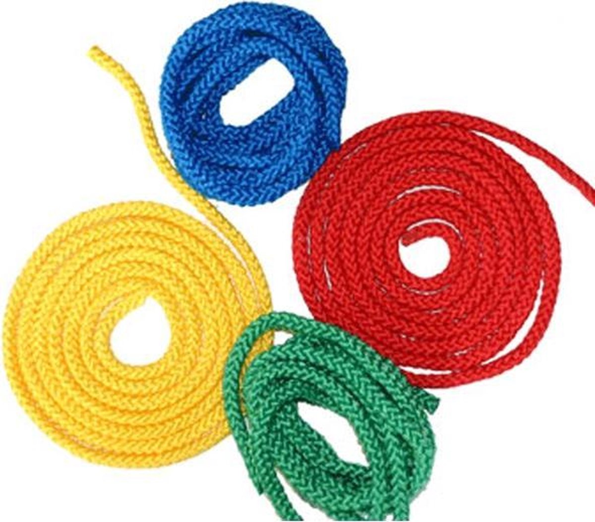Uni touw, diverse kleuren 2,5 m, set van 4