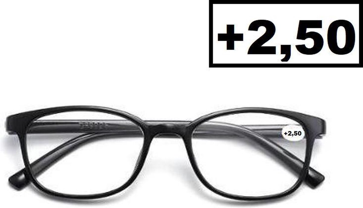 Cosy @ Home Leesbril Zwart +2.50 - Dames - Heren - Leesbrillen - Trendy - Lees bril - Leesbril met sterkte - Makkelijk - Voordeel - Met sterkte +2.50