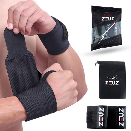 rijk Struikelen Onbevredigend ZEUZ® 2x Fitness & CrossFit Polsband - Wrist wraps – Krachttraining –  Polsbrace – Zwart | bol.com