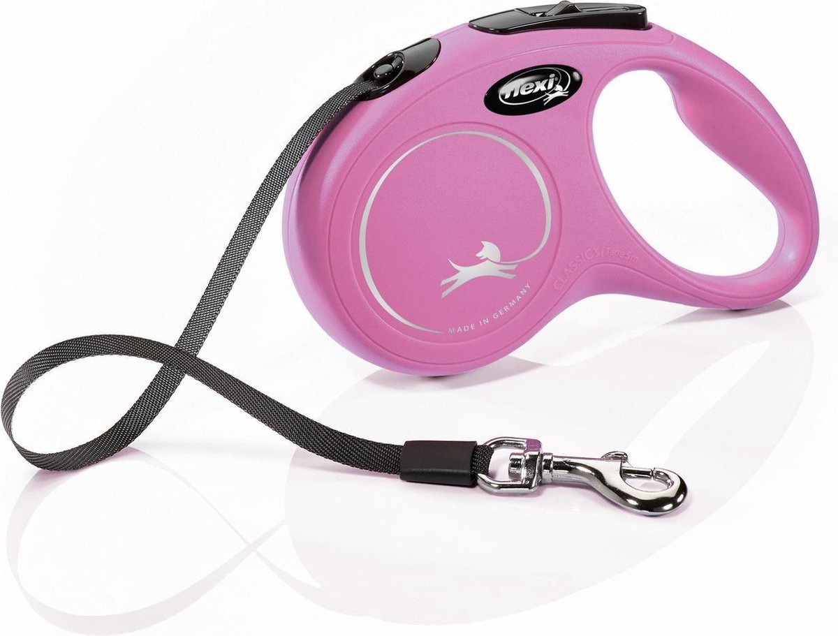 Flexi Classic Band - Rollijn - Roze - Kunststof - S - 5 MTR, MAX 15 KG