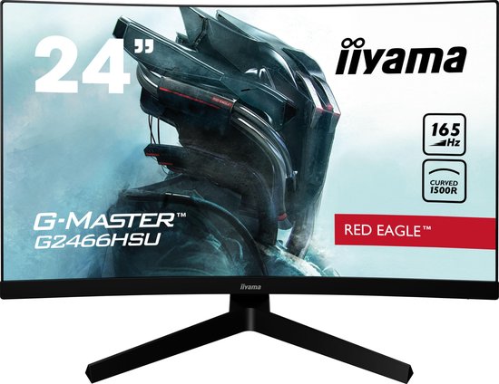 Iiyama G-Master Red Eagle G2466HSU-B1 - Full HD VA Curved 165Hz Gaming Monitor - 24 Inch