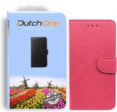 Iphone X/XS Book Case Roze - Leren hoesje - Pasjes - Wallet - Portemonnee - hoesje