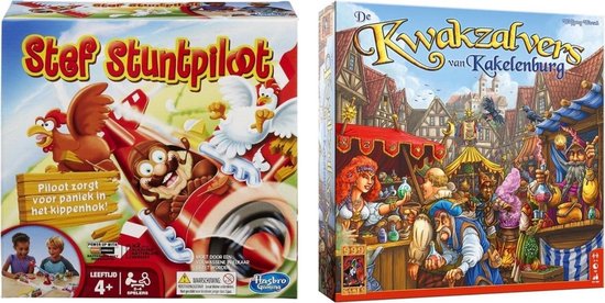 Afbeelding van het spel Spellenset - Bordspel - Stef Stuntpiloot & De Kwakzalvers van Kakelenburg