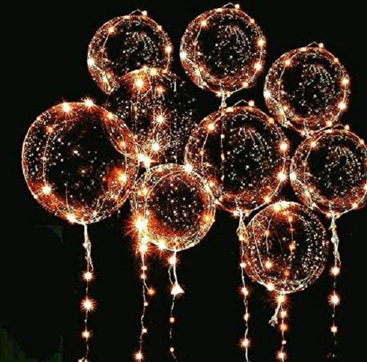 10 pièces Ballon LED XL blanc chaud - illuminé