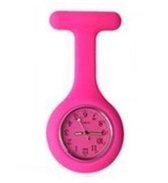 Zuster horloge - Hot Pink - Gekleurde wijzerplaat - Jelly