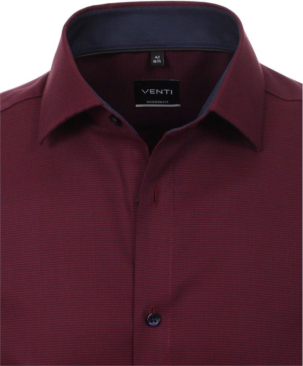 VENTI modern fit overhemd - structuur - rood - Boordmaat: 41 | bol.com