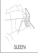 Sleen Plattegrond poster B2 poster (50x70cm) - DesignClaud