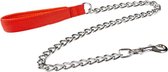 Duvo+ Kettinglijn gevoerd handvat Rood 50cm/4mm