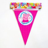 ProductGoods - Peppa Pig slinger - Peppa Pig vlaggenlijn versiering 2,3 meter - Feestdecoratie - 10 vlaggen - Kinderfeestje Decoratie - Peppa Pig